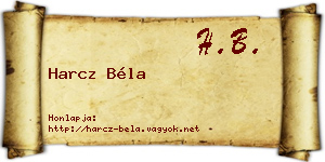 Harcz Béla névjegykártya